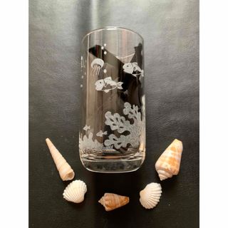 手彫りグラス☆海の仲間たちのタンブラー☆ハンドメイド(食器)