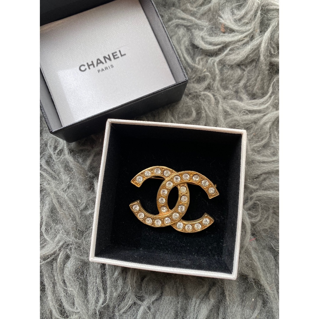 CHANEL   レアCHANELヴィンテージブローチラインストーンココマーク