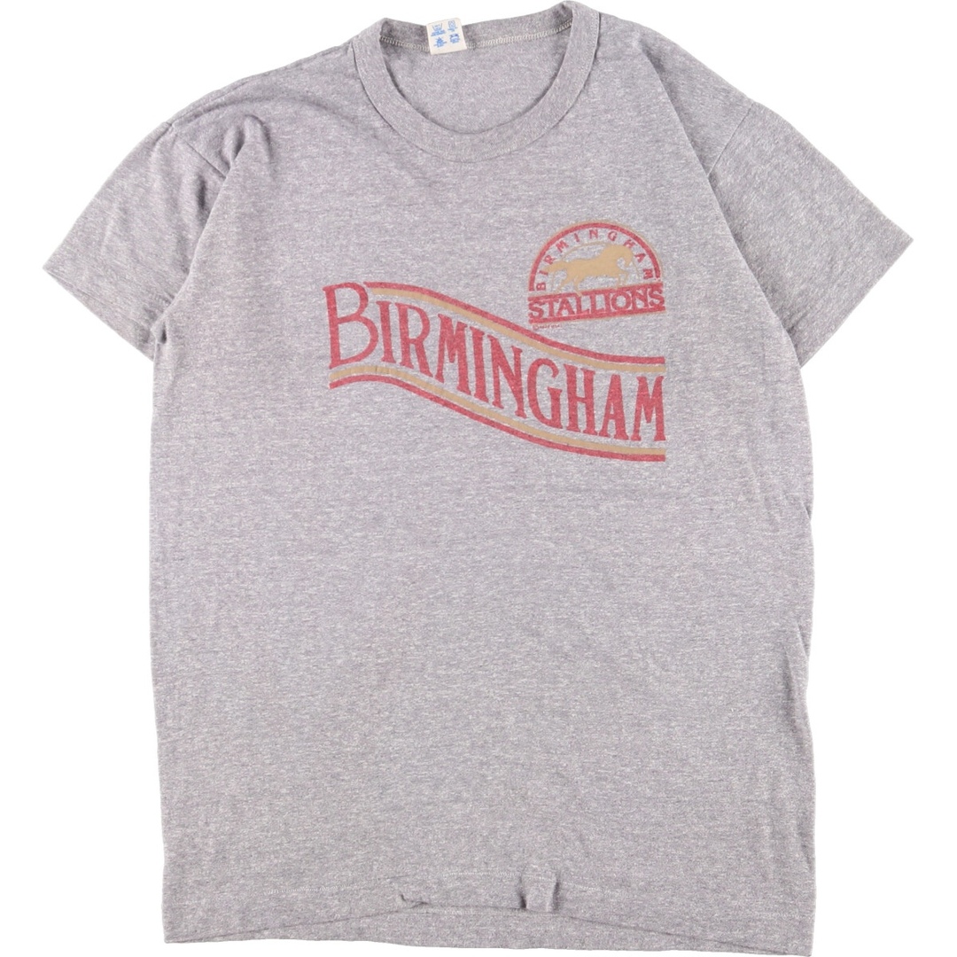 80年代 チャンピオン Champion トリコタグ BIRMINGHAM STALLIONS バーミンガム スタリオンズ プリントTシャツ USA製 メンズS ヴィンテージ /eaa358325685cm身幅