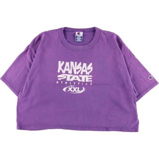 チャンピオン(Champion)の古着 チャンピオン Champion KANSAS STATE カットオフ カレッジTシャツ メンズXL /eaa358326(Tシャツ/カットソー(半袖/袖なし))