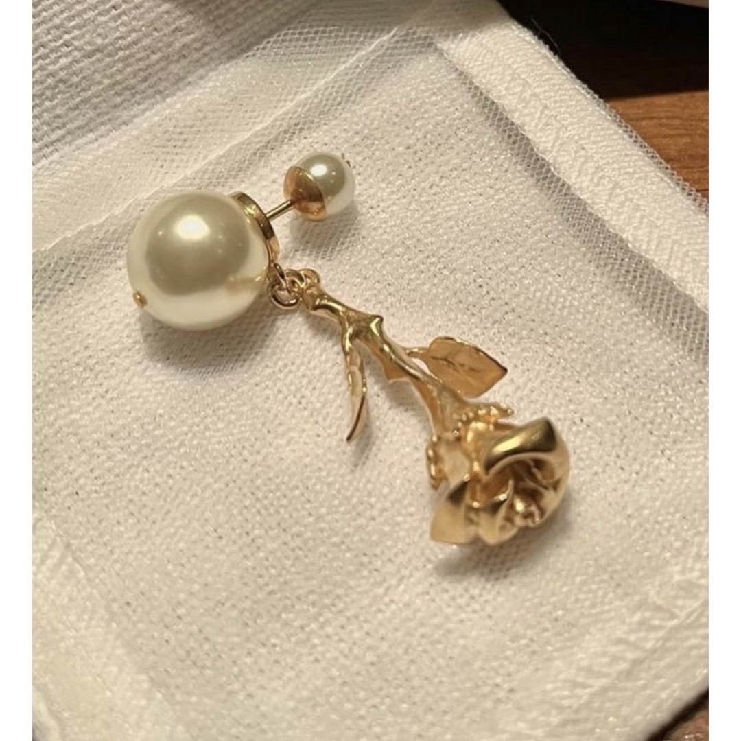 Dior Tribales Earring＊ゴールドローズトライバルパールピアス