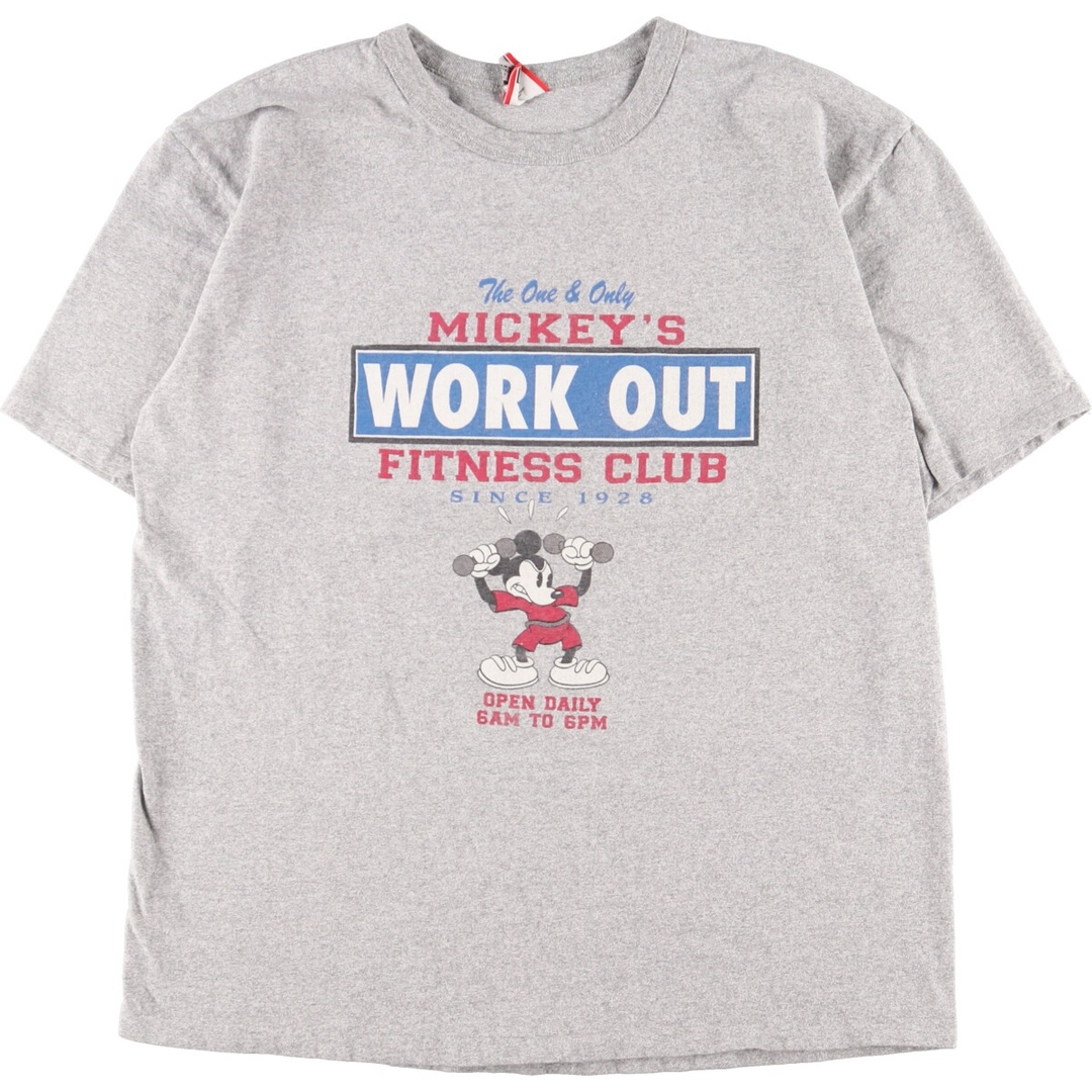 グレー系灰色柄90年代 DISNEY DESIGNS MICKEY MOUSE ミッキーマウス キャラクタープリントTシャツ USA製 メンズXL ヴィンテージ /eaa357932