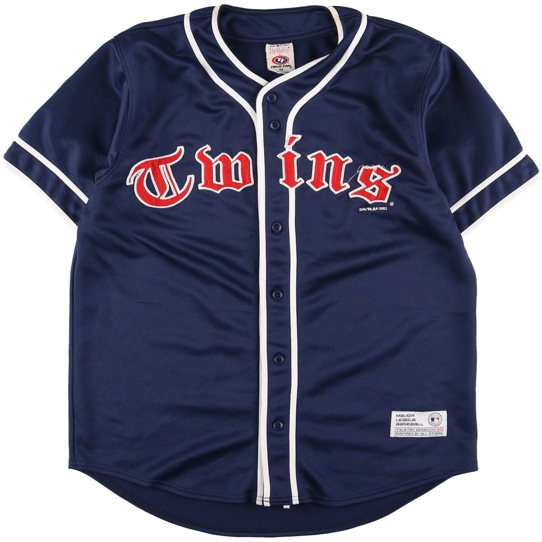 TRUE FAN MLB MINNESOTA TWINS ミネソタツインズ ゲームシャツ ベースボールシャツ メンズL /eaa358606
