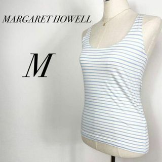 マーガレットハウエル(MARGARET HOWELL)のマーガレットハウエル　タンクトップ　キャミソール　ボーダー柄　薄手　ノースリーブ(キャミソール)