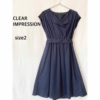 クリアインプレッション(CLEAR IMPRESSION)のCLEARIMPRESSION クリアインプレッション　膝丈　ワンピース　美品(ひざ丈ワンピース)