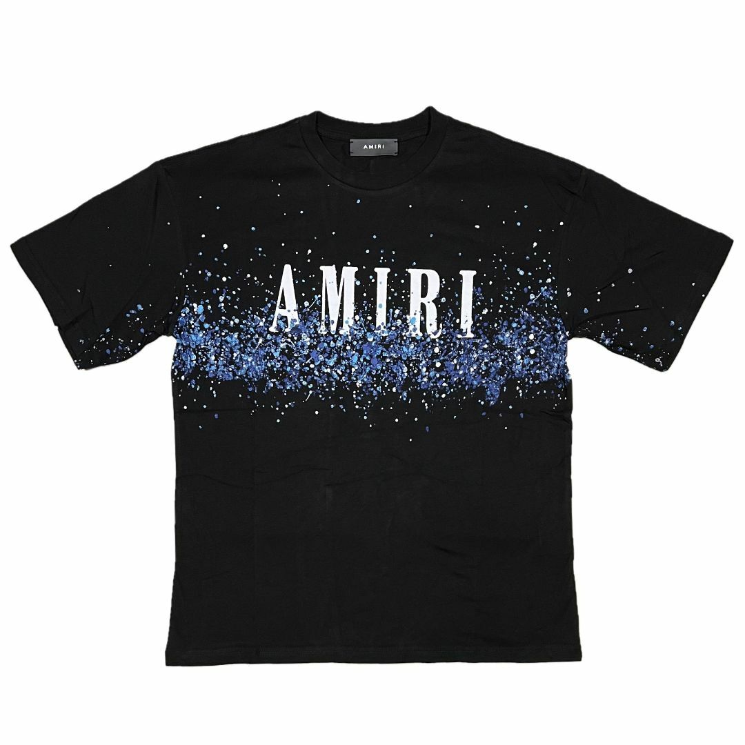 AMIRI アミリ ブルーペイント ブリーチ 半袖 Tシャツ ブラック S