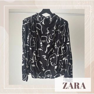 ザラ(ZARA)のZARAプリント長袖トップス(カットソー(長袖/七分))