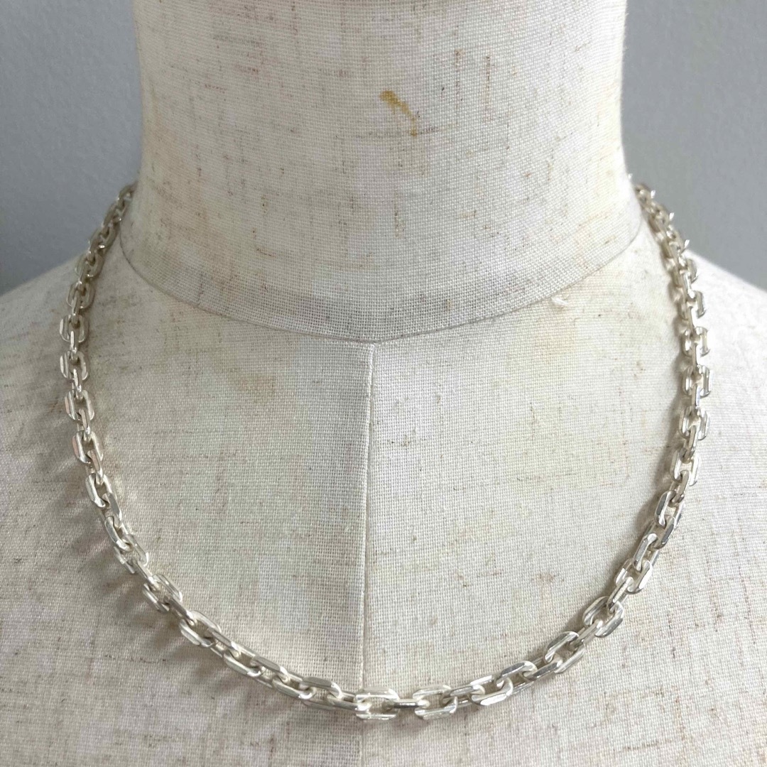 VINTAGE ヴィンテージ シルバー925あずきチェーンワイドネックレス