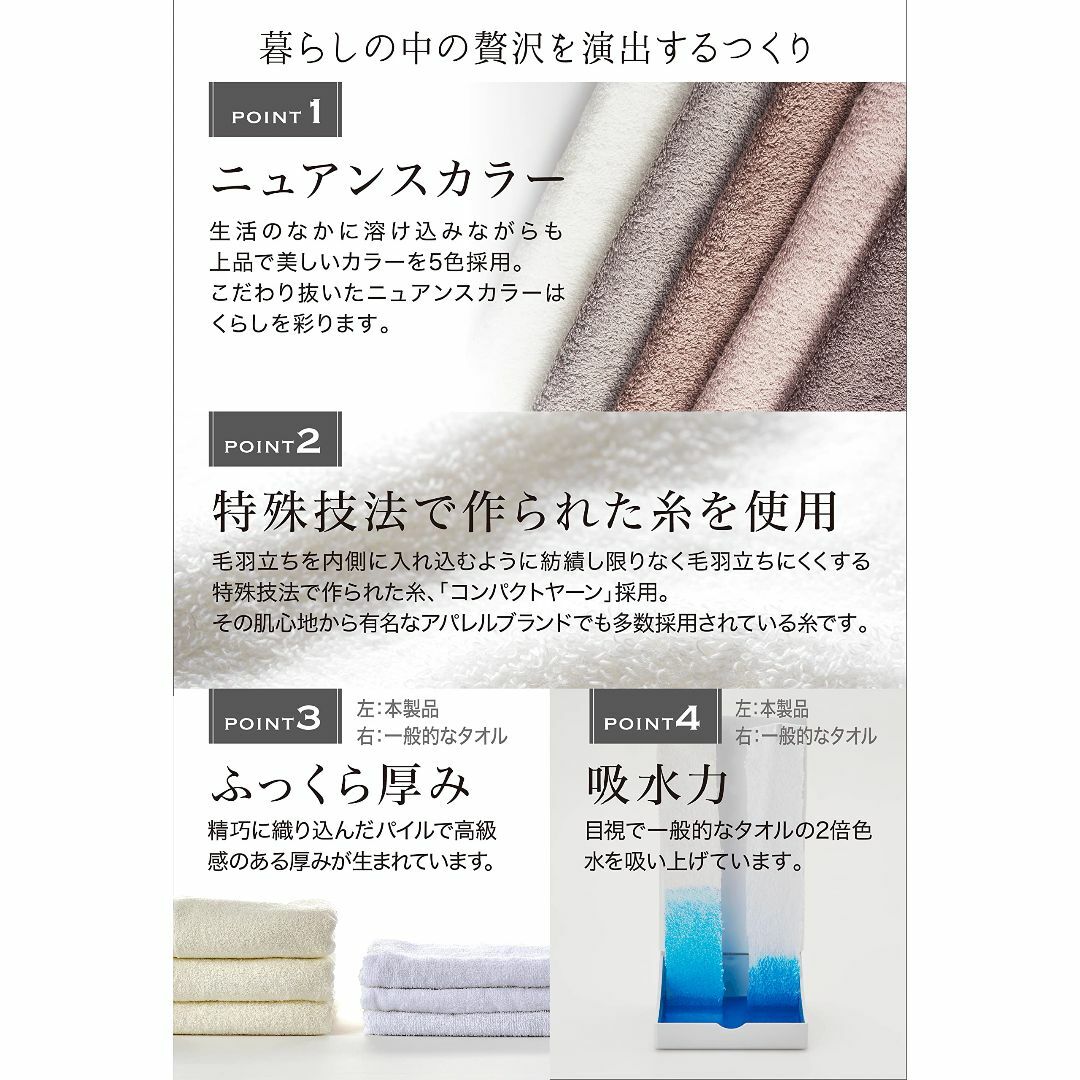 【色: WG】&COTTON 泉州 ちょうど良いサイズのミニバスタオル セット