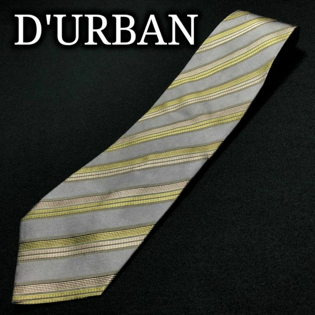 D’URBAN(ダーバン)のダーバン レジメンタル グレー ネクタイ A106-K02 メンズのファッション小物(ネクタイ)の商品写真