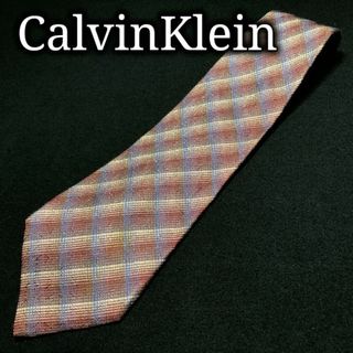 カルバンクライン(Calvin Klein)のカルバンクライン チェック ワインレッド ネクタイ A106-K07(ネクタイ)