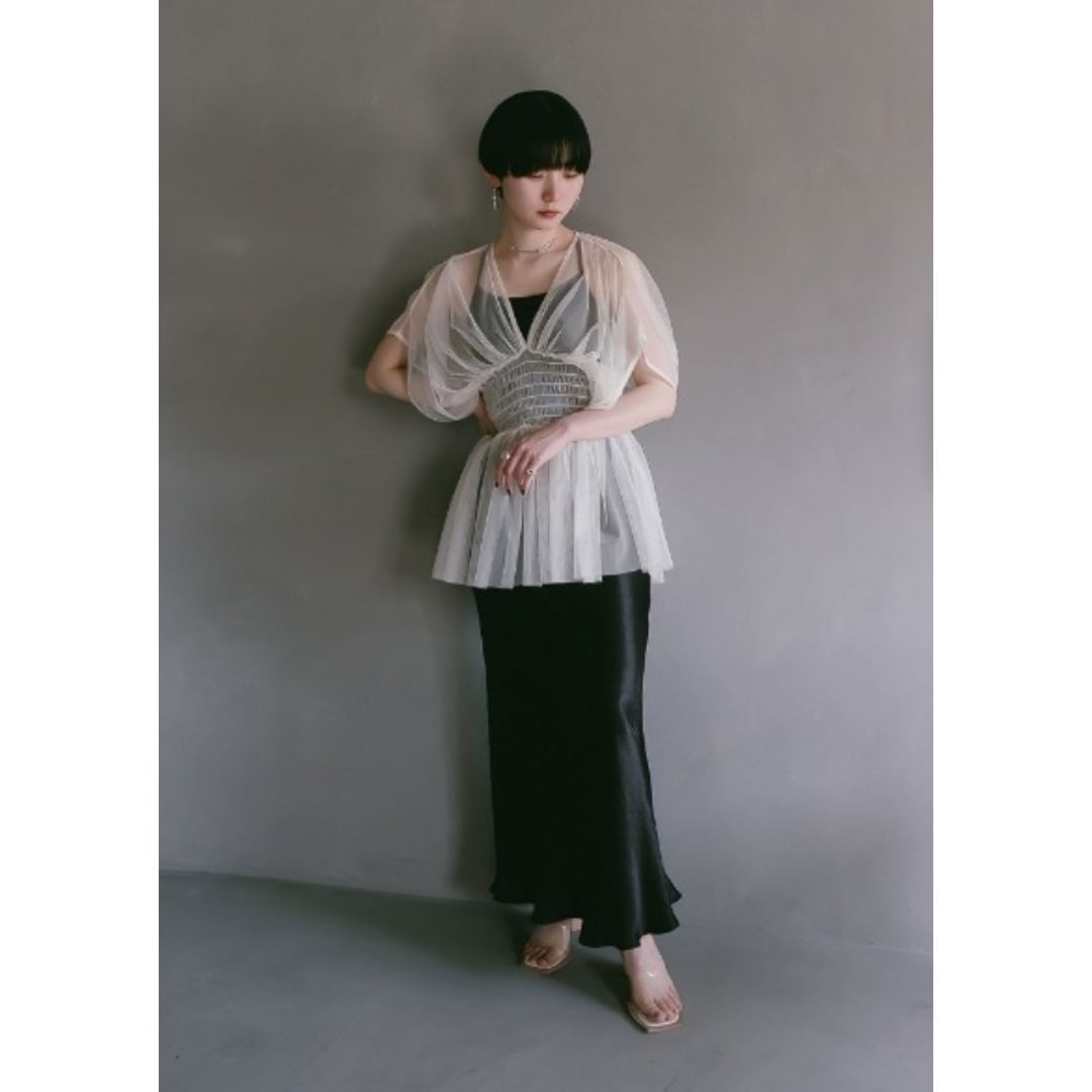 Marte(マルテ)のsahara Gather Tulle Top チュールギャザートップス レディースのトップス(シャツ/ブラウス(半袖/袖なし))の商品写真