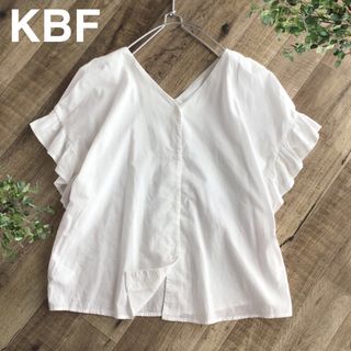 ケービーエフ(KBF)の@【one】KBF 袖フリル コットン ブラウス 白(シャツ/ブラウス(半袖/袖なし))