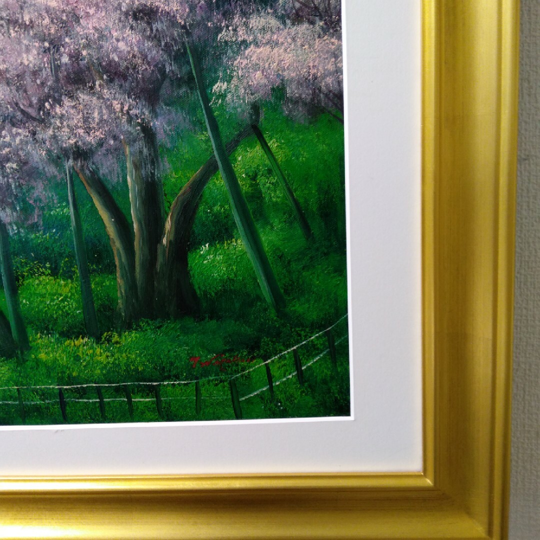 肉質油絵 横 特寸法 桜 額装仕上げ品 - 絵画/タペストリー