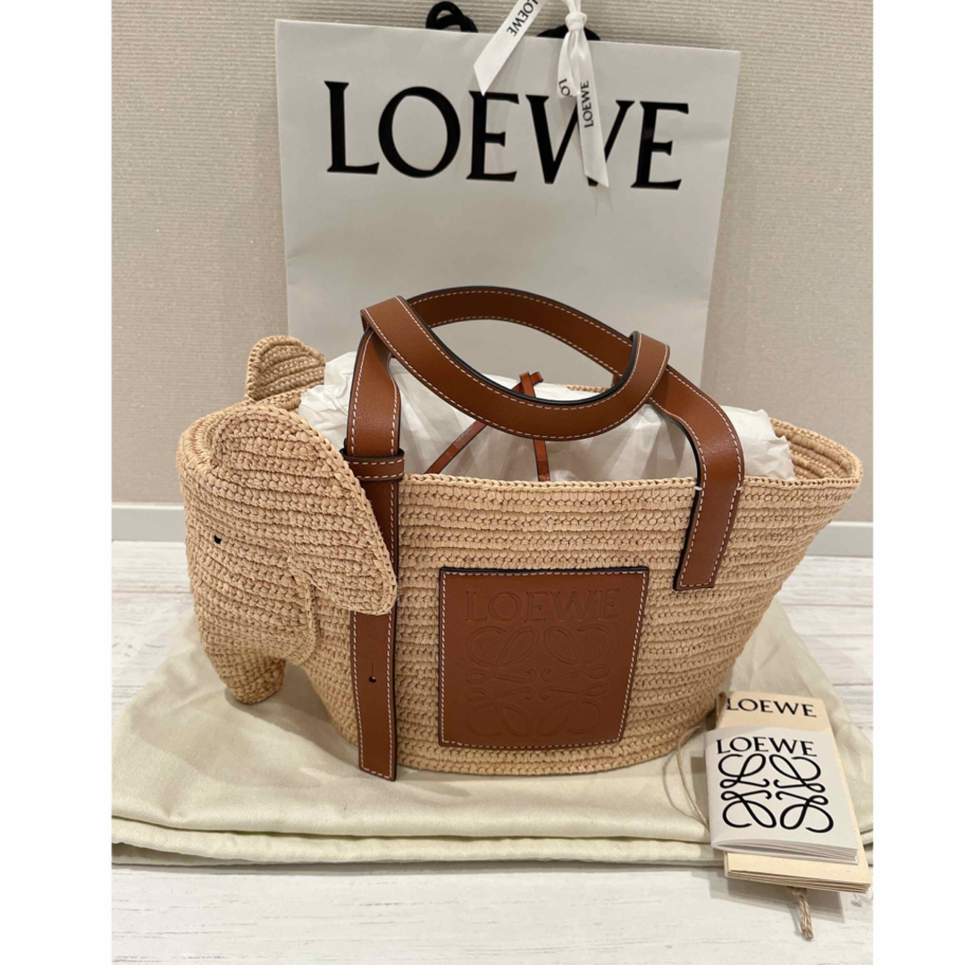 LOEWE  エレファント バスケットバッグ スモール (ラフィア＆カーフ)