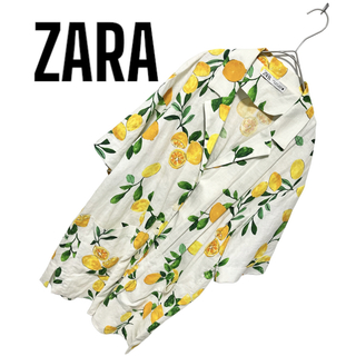 ザラ(ZARA)のZARA レモン柄シャツジャケット(テーラードジャケット)