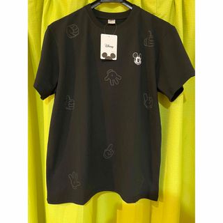 ディズニー(Disney)の新品未着用　DisneyMickeyMouse  ユニセックスL 半袖シャツ　黒(Tシャツ(半袖/袖なし))