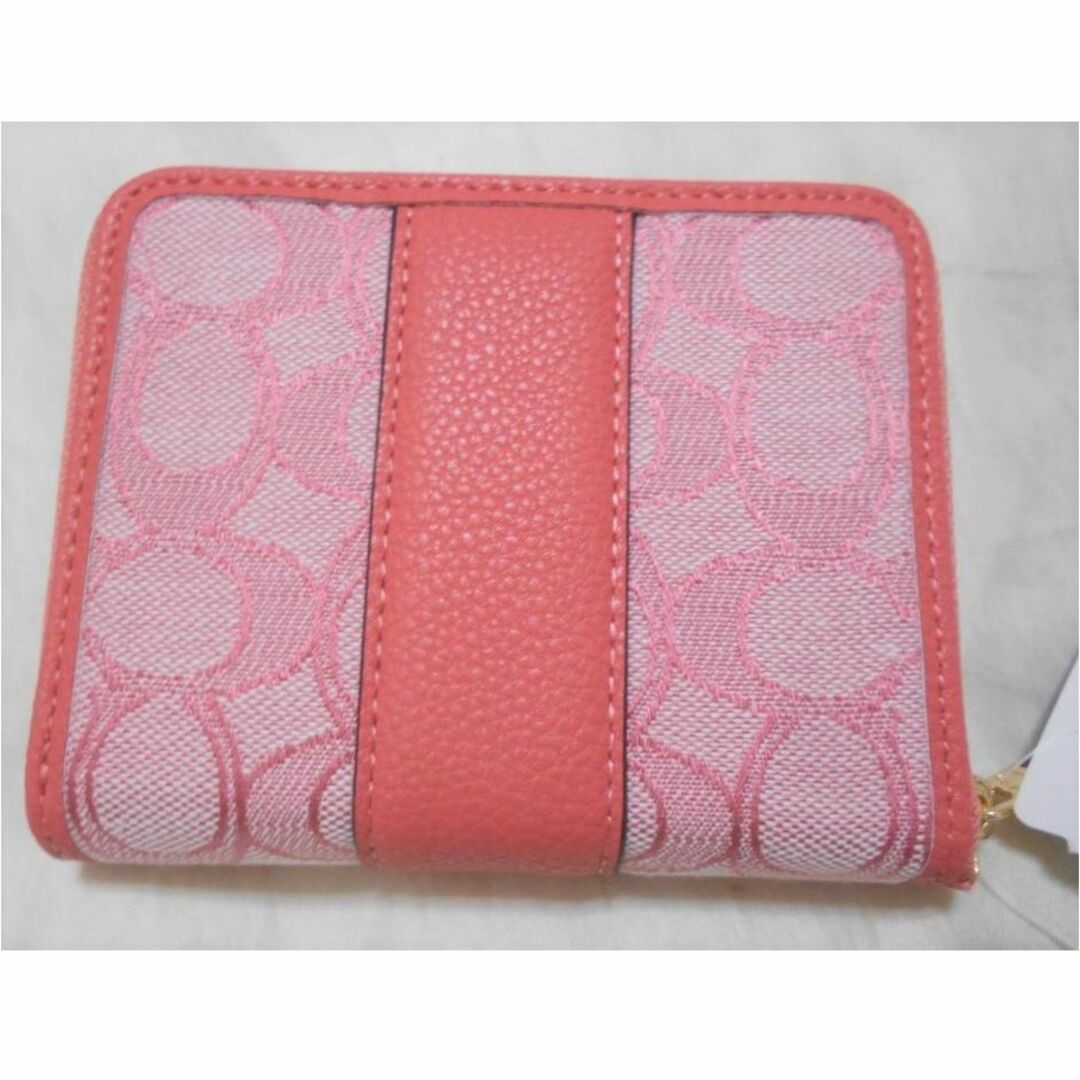 COACH ✳️コーチ 新品 二つ折り財布 コンパクト ライトカーキ ピンク