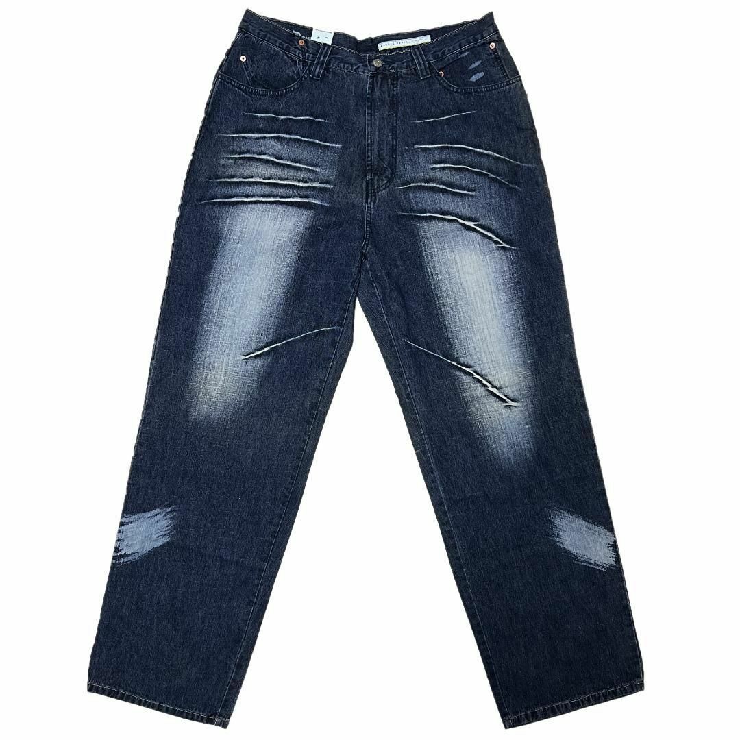 AZZURE DENIM アズール スクラッチデザイン デニムパンツ W36