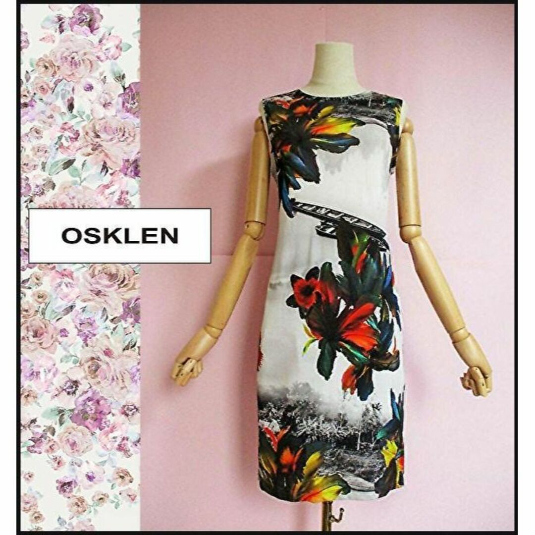 OSKLEN(オスクレン)の【OSKLEN】ストレッチジャージワンピース　柄ワンピース　ブラジル　訳有 レディースのワンピース(ひざ丈ワンピース)の商品写真