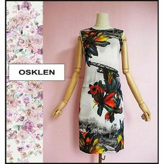 オスクレン(OSKLEN)の【OSKLEN】ストレッチジャージワンピース　柄ワンピース　ブラジル　訳有(ひざ丈ワンピース)