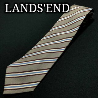 ランズエンド(LANDS’END)のランズエンド レジメンタル グレー ネクタイ A106-L05(ネクタイ)