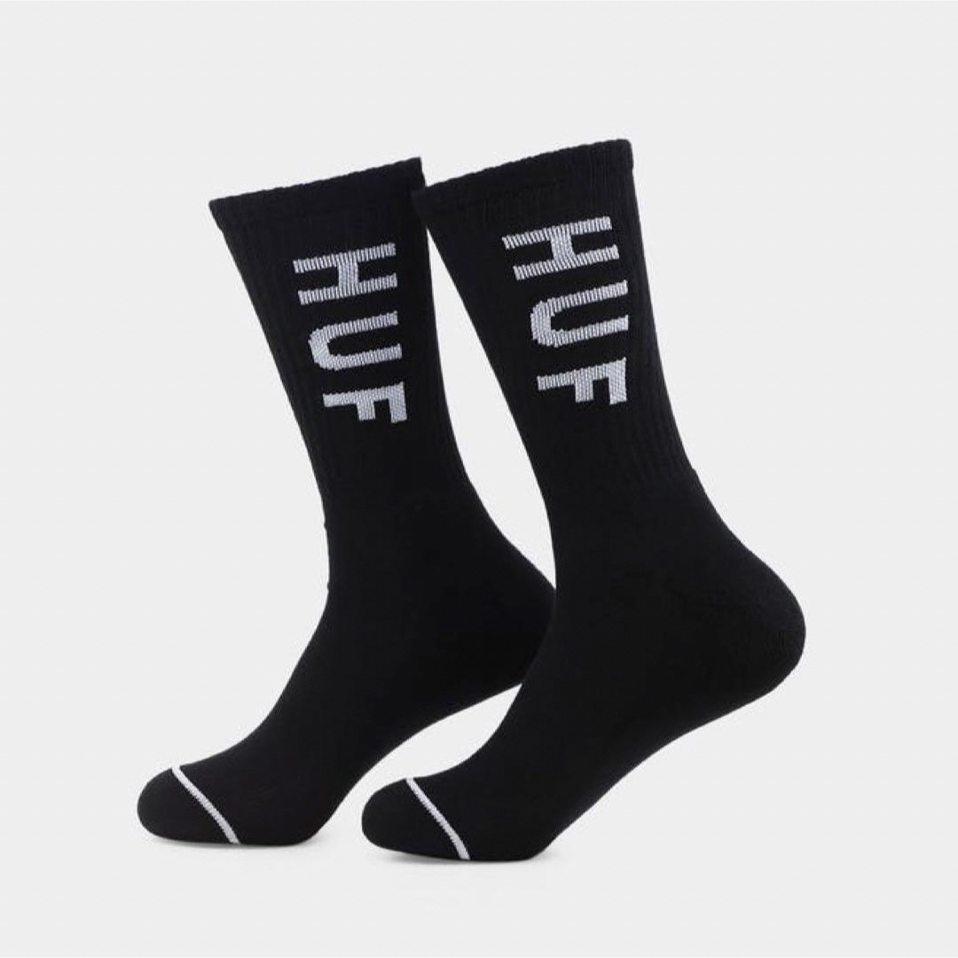 HUF(ハフ)のHUF ハフ 靴下 ソックス ロゴ ブラック ホワイト 新品 未使用 メンズのレッグウェア(ソックス)の商品写真