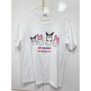 マイメロディ(マイメロディ)のサンリオ クロミ マイメロディ ポプテピピック Tシャツ 白(キャラクターグッズ)