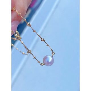 【高級】あこや真珠　一粒ネックレスk18(ネックレス)