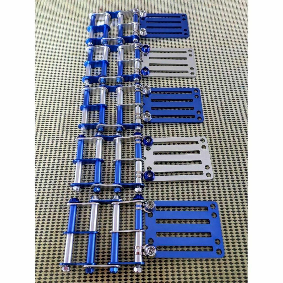 青×銀 ニックス風ベルトループ 腰道具 腰袋 工具差し 4段チェーン付き