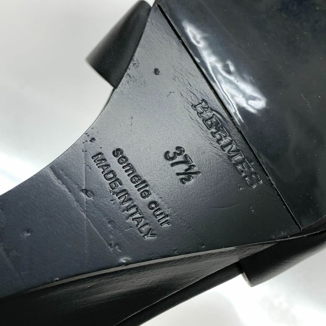 Hermes(エルメス)の7366 エルメス レジェンド レザー ウェッジソール サンダル ブラック レディースの靴/シューズ(サンダル)の商品写真