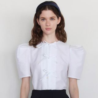 AMICA アミカ　COUTURE BLOUSE クチュールブラウスホワイト