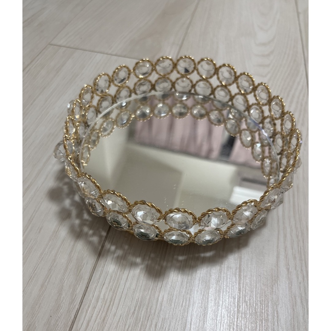 フランフラン リトス トレイ S ピンク アクセサリートレー 鏡 ミラー
