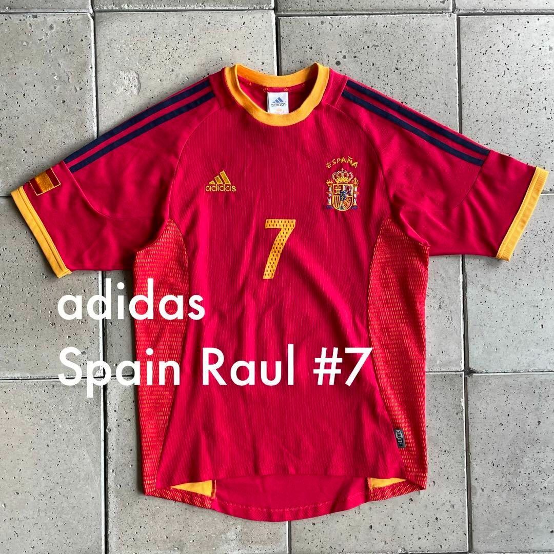 adidas スペイン代表 ラウール #7 サッカー ゲーム シャツ 2002