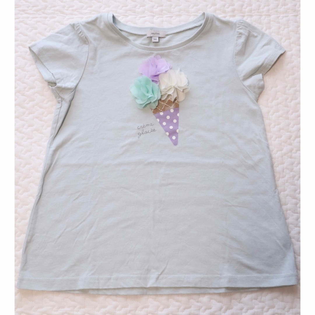 anyFAM(エニィファム)の美品　anyFam エニィファム　アイス　Tシャツ　140 キッズ/ベビー/マタニティのキッズ服女の子用(90cm~)(Tシャツ/カットソー)の商品写真