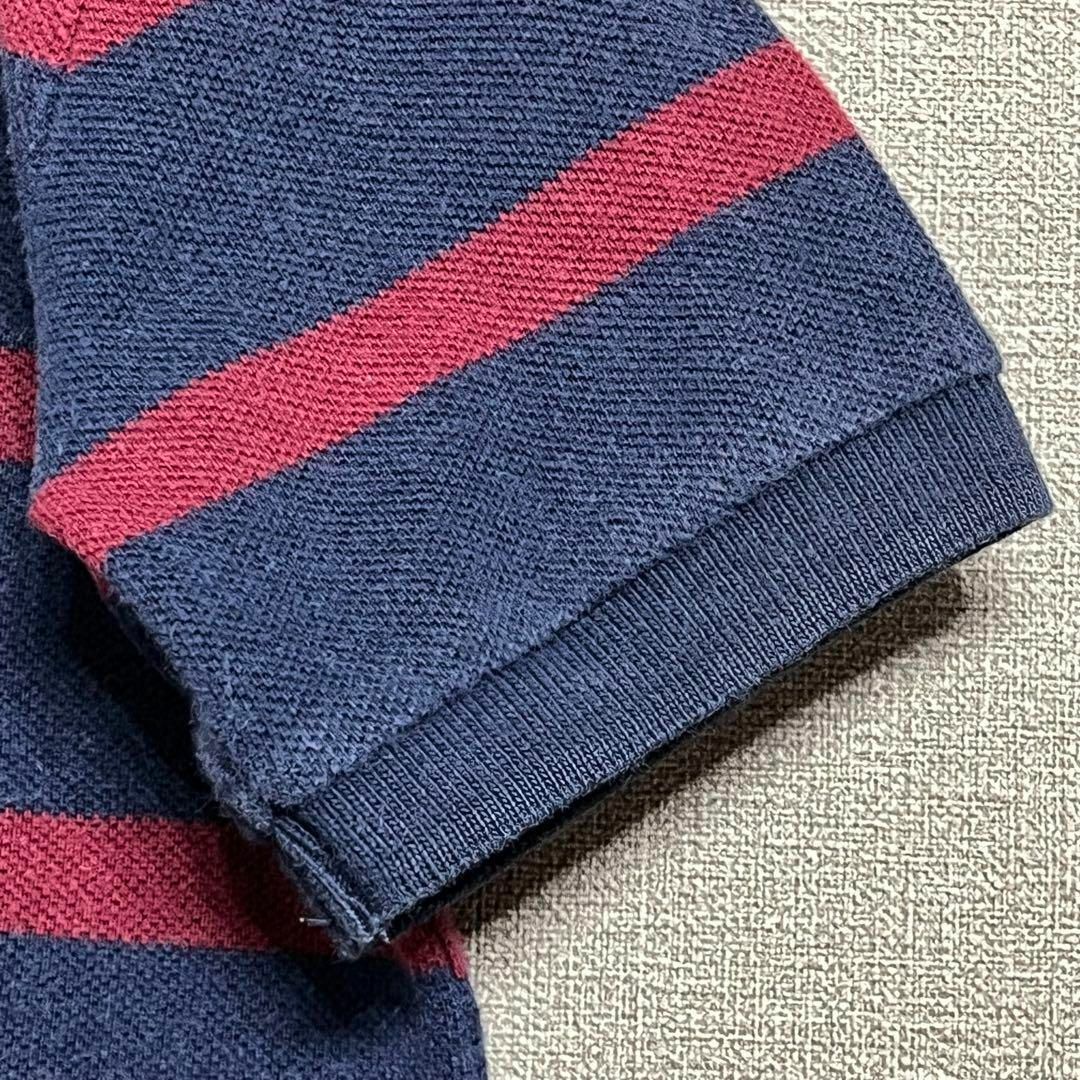 POLO RALPH LAUREN(ポロラルフローレン)のポロラルフローレン キッズ【100相当】ポロシャツ 綿100% ボーダー 紺赤系 キッズ/ベビー/マタニティのキッズ服男の子用(90cm~)(Tシャツ/カットソー)の商品写真