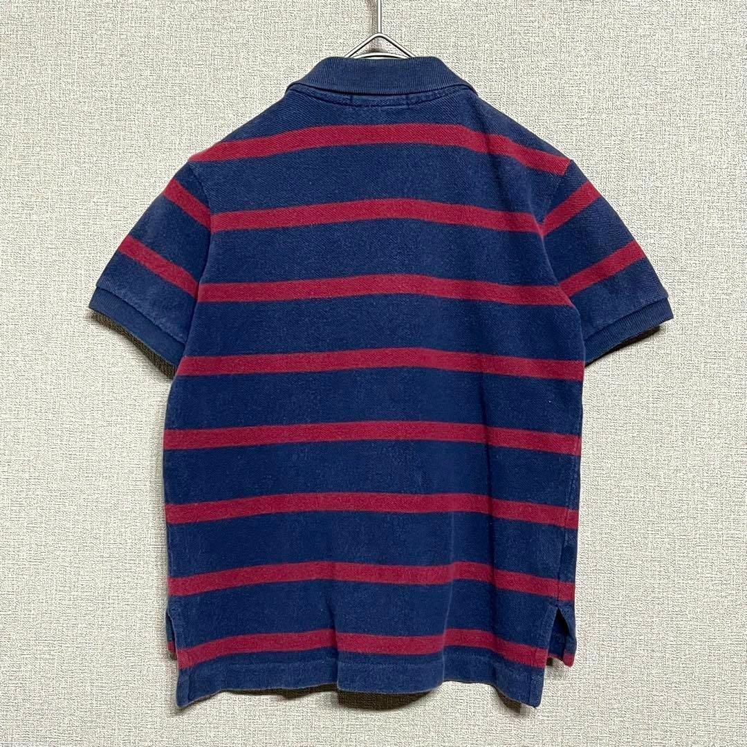 POLO RALPH LAUREN(ポロラルフローレン)のポロラルフローレン キッズ【100相当】ポロシャツ 綿100% ボーダー 紺赤系 キッズ/ベビー/マタニティのキッズ服男の子用(90cm~)(Tシャツ/カットソー)の商品写真