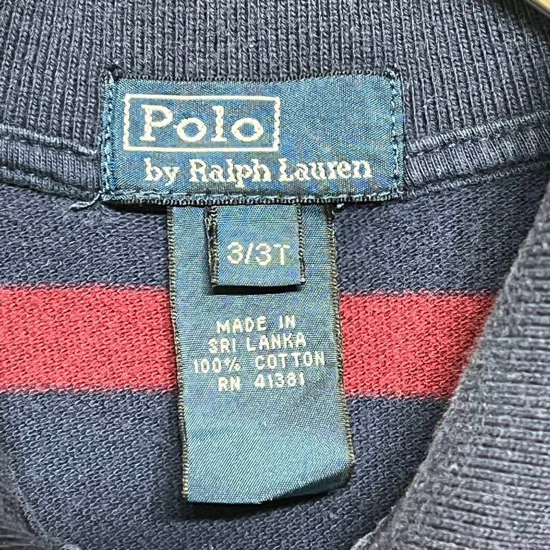 POLO RALPH LAUREN(ポロラルフローレン)のポロラルフローレン キッズ【100相当】ポロシャツ 綿100% ボーダー 紺赤系 キッズ/ベビー/マタニティのキッズ服男の子用(90cm~)(Tシャツ/カットソー)の商品写真