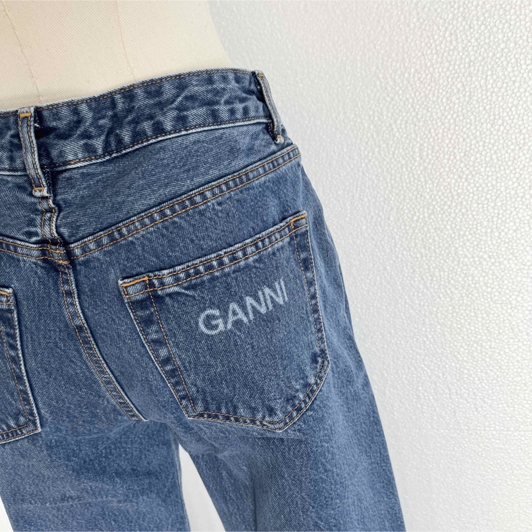 GANNI ガニー　バックロゴ入り デニム　ジーンズ　ブルー　M(27)サイズ 7