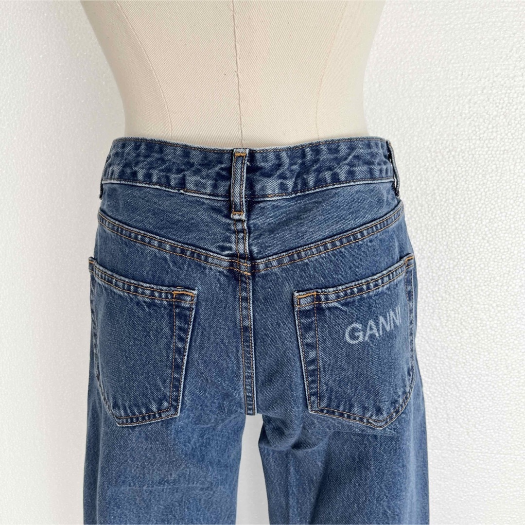 GANNI ガニー バックロゴ入り デニム ジーンズ ブルー M(27)サイズの