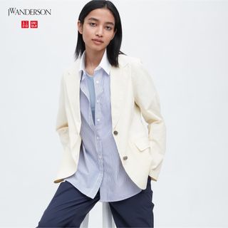 ユニクロ(UNIQLO)の23SS全国完売！JWAnderson×UNIQLOリネンブレンドブレザー美品✨(テーラードジャケット)