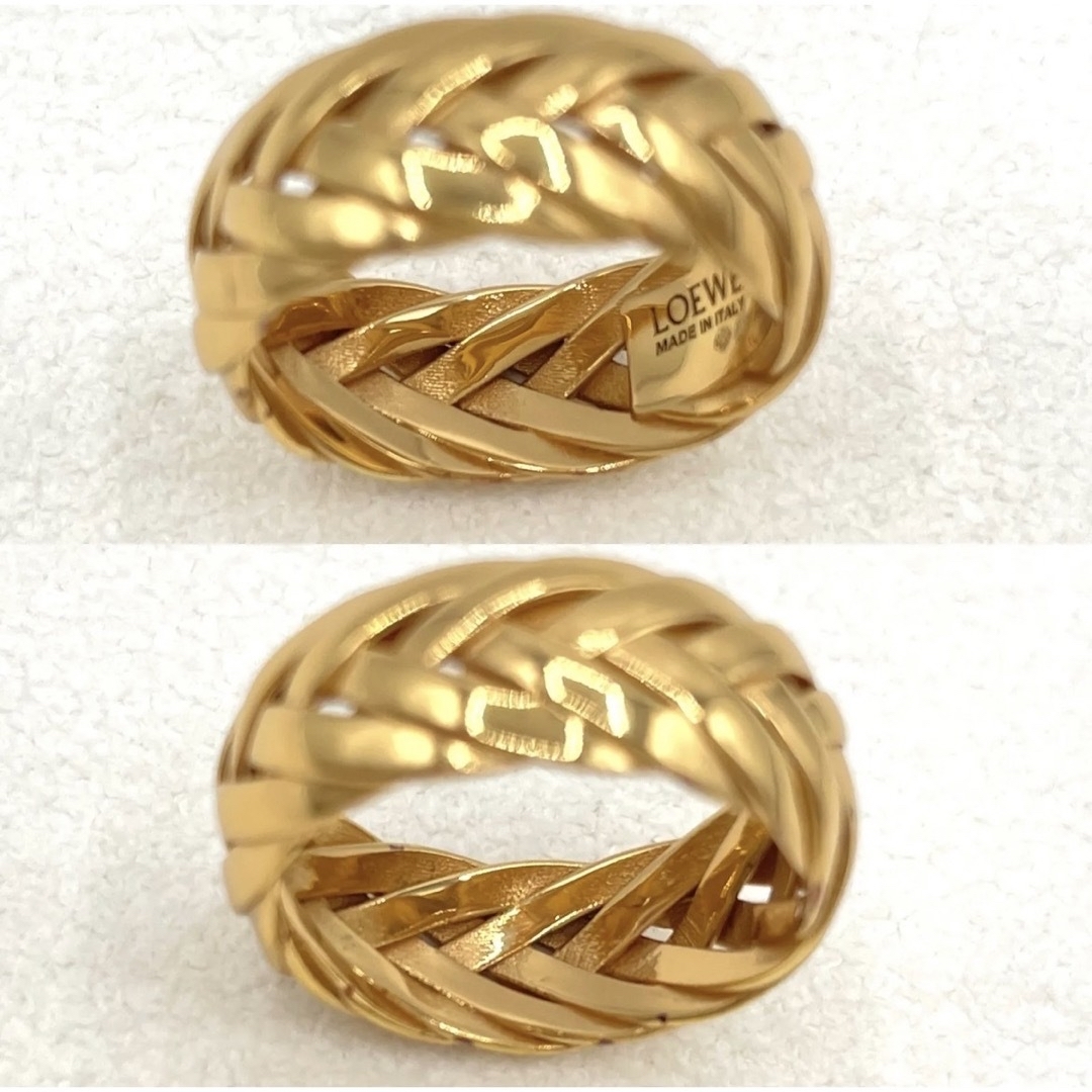 ロエベ BRAIDED RING ブレイデッド リングSV925 ゴールド仕上げ