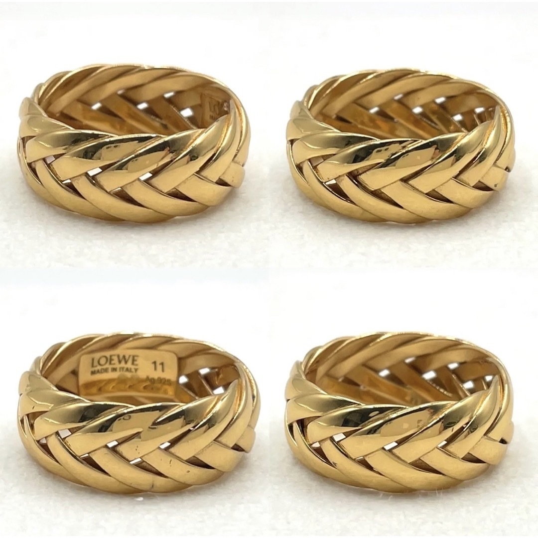 ロエベ BRAIDED RING ブレイデッド リングSV925 ゴールド仕上げ