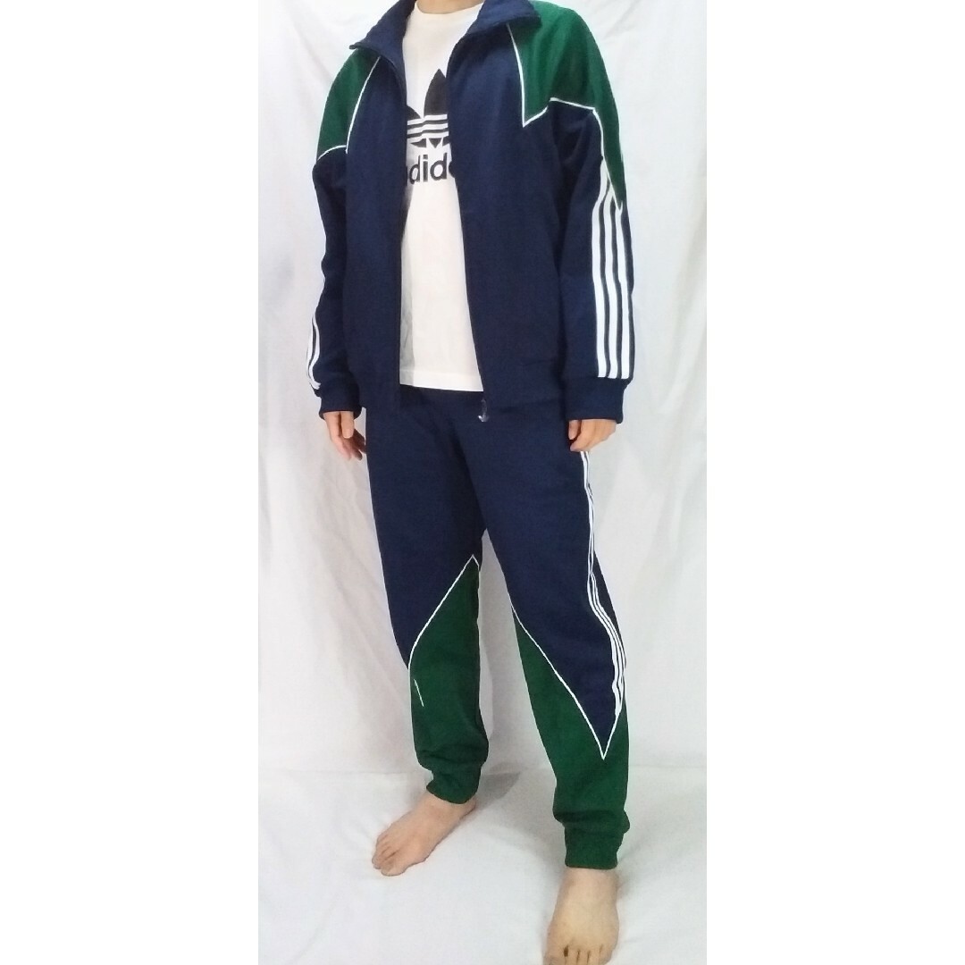 新品 L adidas originals ジャージ 上下 紺×緑