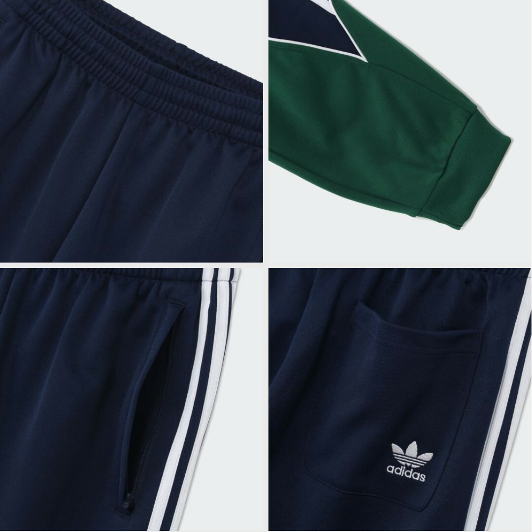 新品 L adidas originals ジャージ 上下 紺×緑