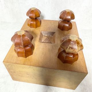 将棋セット 将棋盤 木製 脚付 へそあり 5.9寸 厚さ17.6㎝ 天上作 駒台