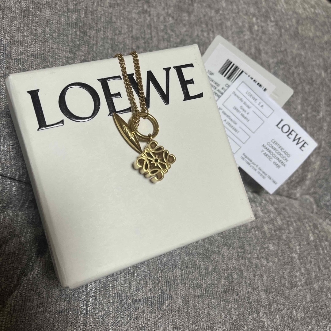 ロエベ （LOEWE） アナグラム キューブ チェーン ネックレス ゴールド 