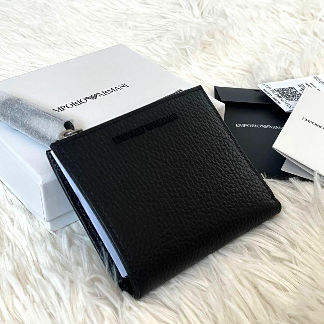 新品 アルマーニ ARMANI 2つ折り財布 WALLET ブラック