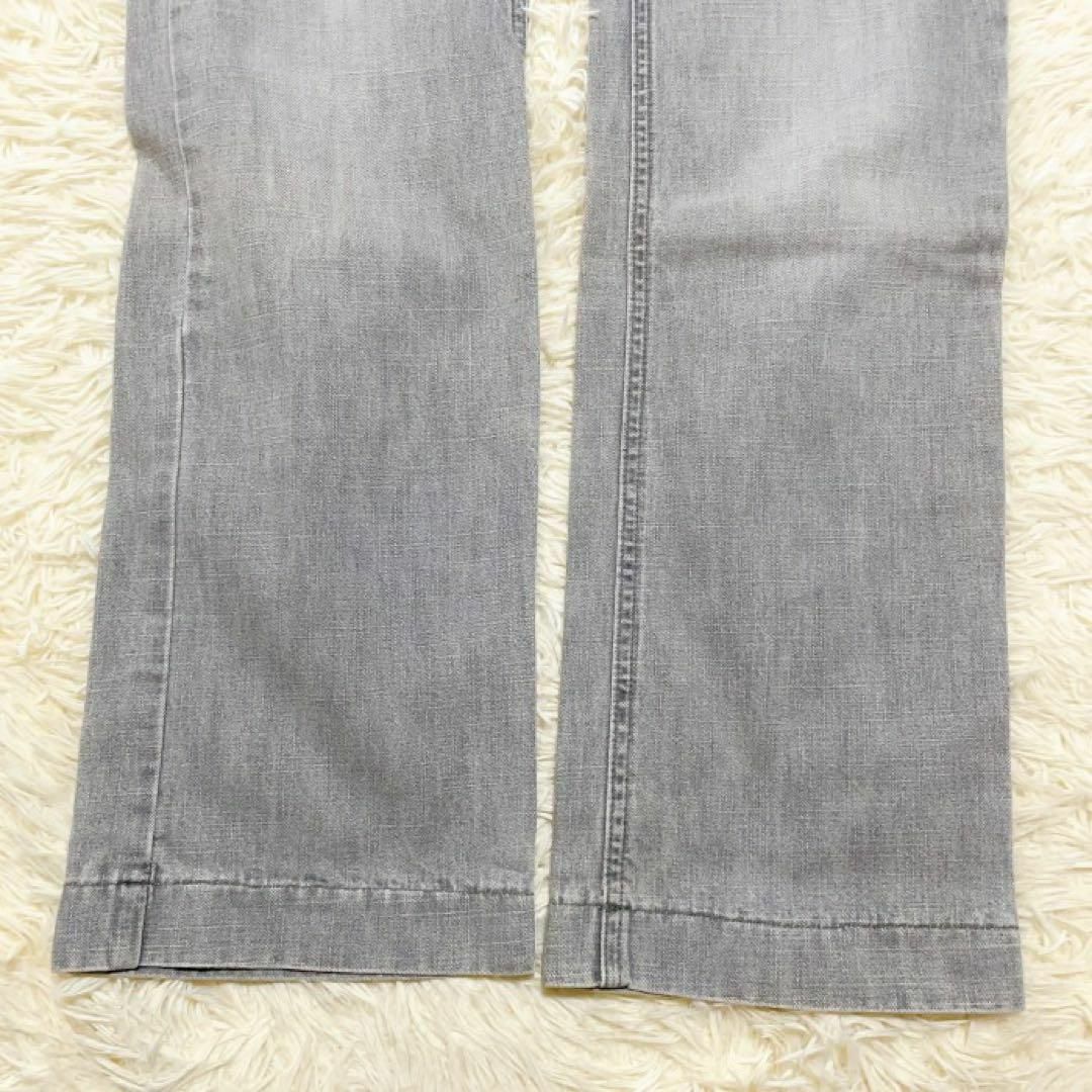 DOLCE&GABBANA デニムパンツ 金具ロゴプレート グレー 48