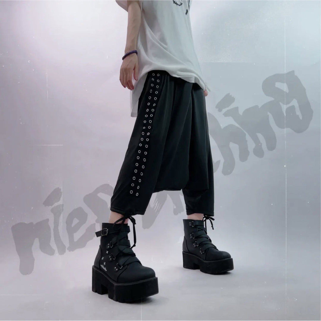 NieR Clothing(ニーアクロージング)のNieR 裾ドロスト 2WAY サルエルパンツ ニーア ① レディースのパンツ(サルエルパンツ)の商品写真